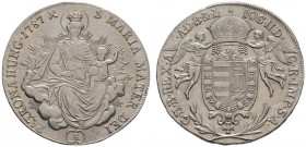 Römisch-Deutsches Reich 
 Haus Habsburg 
 Josef II. 1780-1790 
 1/2 Madonnentaler 1787 -Wien-. Für Ungarn. Her. 163, J. 26, Huszar 1875. fast vorzü...