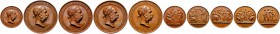 Römisch-Deutsches Reich 
 Haus Österreich 
 Franz Josef I., Kaiser von Österreich 1848-1916 
 Set von 5 bronzenen Prämienmedaillen 1873 von J. Taut...
