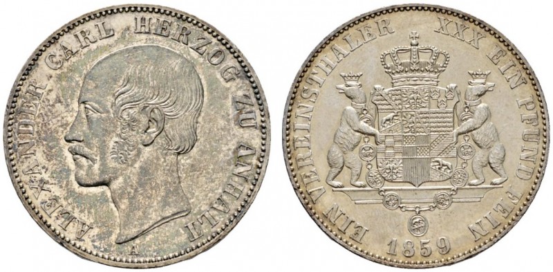 Altdeutsche Münzen und Medaillen 
 Anhalt-Bernburg 
 Alexander Carl 1834-1863 ...