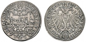 Altdeutsche Münzen und Medaillen 
 Augsburg, Stadt 
 1/9 Taler 1628. Stadtpyr über Stadtansicht / Gekrönter Doppeladler mit Brustschild, Schwert und...