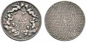 Altdeutsche Münzen und Medaillen 
 Augsburg, Stadt 
 Kleine Silbermedaille o.J. (Ende 18. Jh.) unsigniert. Strahlendes Dreieck, umher mehrere Putti ...