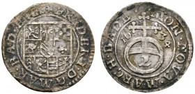 Altdeutsche Münzen und Medaillen 
 Baden-Durlach 
 Friedrich V. 1622-1659 
 Halbbatzen 1634 -Pforzheim-. Wiel. 584 var. (BADE.). selten, leichte Sc...