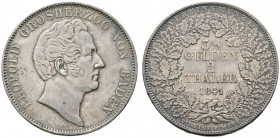 Altdeutsche Münzen und Medaillen 
 Baden-Durlach 
 Leopold 1830-1852 
 Doppelter Vereinstaler 1841. AKS 88, J. 57, Thun 24, Kahnt 29. feine Patina,...