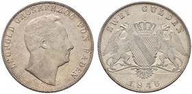 Altdeutsche Münzen und Medaillen 
 Baden-Durlach 
 Leopold 1830-1852 
 Doppelgulden 1846. AKS 91, J. 63, Thun 27, Kahnt 22. Prachtexemplar, fast St...