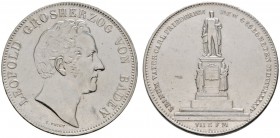 Altdeutsche Münzen und Medaillen 
 Baden-Durlach 
 Leopold 1830-1852 
 Doppelter Vereinstaler 1844. Carl-Friedrich-Denkmal. AKS 110, J. 59, Thun 25...