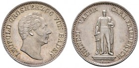 Altdeutsche Münzen und Medaillen 
 Baden-Durlach 
 Leopold 1830-1852 
 Silberabschlag vom Cu-Gedenkkreuzer 1844 auf das Carl-Friedrich-Denkmal. AKS...