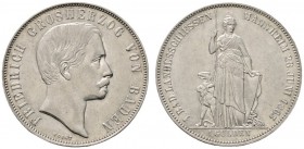 Altdeutsche Münzen und Medaillen 
 Baden-Durlach 
 Friedrich I. 1852-1907 
 Gulden 1863 auf das 1. Badische Landesschießen in Mannheim. AKS 136, J....
