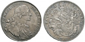 Altdeutsche Münzen und Medaillen 
 Bayern 
 Maximilian III. Joseph 1745-1777 
 Madonnentaler 1760 -München-. Hahn 307, Witt. 2175 Anm., Dav. 1953. ...