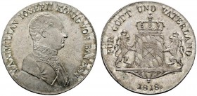 Altdeutsche Münzen und Medaillen 
 Bayern 
 Maximilian I. Joseph 1806-1825 
 Konventionstaler 1818. AKS 48, J. 13, Thun 43, Kahnt 68. Prachtexempla...