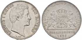 Altdeutsche Münzen und Medaillen 
 Bayern 
 Ludwig I. 1825-1848 
 Doppelter Vereinstaler 1845. AKS 74, J. 65, Thun 74, Kahnt 101. kleine Randfehler...