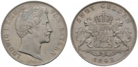 Altdeutsche Münzen und Medaillen 
 Bayern 
 Ludwig I. 1825-1848 
 Doppelgulden 1847. AKS 77, J. 63, Thun 89, Kahnt 73. fast vorzüglich