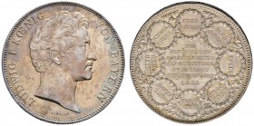 Altdeutsche Münzen und Medaillen 
 Bayern 
 Ludwig I. 1825-1848 
 Geschichtsdoppeltaler 1838. Einteilung des Königreiches. AKS 99, J. 67, Thun 76, ...