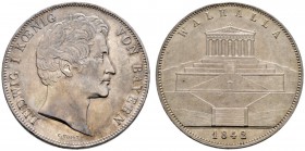 Altdeutsche Münzen und Medaillen 
 Bayern 
 Ludwig I. 1825-1848 
 Geschichtsdoppeltaler 1842. Walhalla. AKS 103, J. 71, Thun 80, Kahnt 107. feine T...