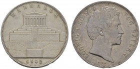 Altdeutsche Münzen und Medaillen 
 Bayern 
 Ludwig I. 1825-1848 
 Geschichtsdoppeltaler 1842. Walhalla. AKS 103, J. 71, Thun 80, Kahnt 107. leichte...