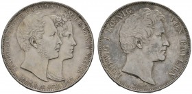 Altdeutsche Münzen und Medaillen 
 Bayern 
 Ludwig I. 1825-1848 
 Geschichtsdoppeltaler 1842. Vermählung des Kronprinzenpaares. AKS 104, J. 72, Thu...