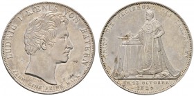 Altdeutsche Münzen und Medaillen 
 Bayern 
 Ludwig I. 1825-1848 
 Geschichtstaler 1825. Regierungsantritt. AKS 112, J. 31, Thun 49, Kahnt 76. minim...