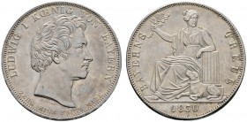 Altdeutsche Münzen und Medaillen 
 Bayern 
 Ludwig I. 1825-1848 
 Geschichtstaler 1830. Bayerns Treue. AKS 125, J. 40, Thun 58, Kahnt 85. leichte T...