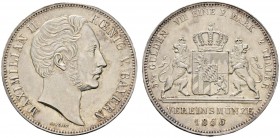 Altdeutsche Münzen und Medaillen 
 Bayern 
 Maximilian II. Joseph 1848-1864 
 Doppelter Vereinstaler 1855. AKS 146, J. 85, Thun 91, Kahnt 119. Prüf...