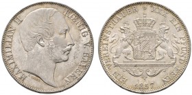 Altdeutsche Münzen und Medaillen 
 Bayern 
 Maximilian II. Joseph 1848-1864 
 Vereinstaler 1857. AKS 149, J. 94, Thun 98, Kahnt 116. leichte Tönung...