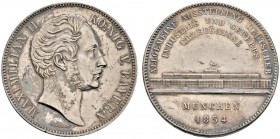 Altdeutsche Münzen und Medaillen 
 Bayern 
 Maximilian II. Joseph 1848-1864 
 Geschichtsdoppeltaler 1854. Glaspalast München. AKS 166, J. 89, Thun ...