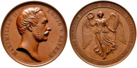 Altdeutsche Münzen und Medaillen 
 Bayern 
 Maximilian II. Joseph 1848-1864 
 Bronzene Prämienmedaille 1854 von C. Voigt, der Gewerbeausstellung in...