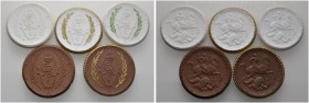 Altdeutsche Münzen und Medaillen 
 Bayreuth, Stadt 
 Set von 5 Porzellanmedaillen o.J. (1922) der Porzellanmanufaktur Meißen. Ehrenmal des Kgl. Baye...