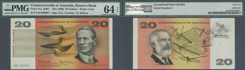 Australia: 20 Dollars ND(1966) with signature Coombs & Wilson, P.41a Low Number ...