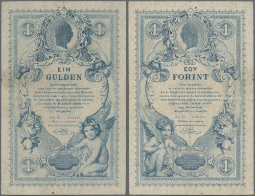 Austria: K.u.K. Reichs-Central-Casse 1 Gulden / Forint 1888, P.A156 with vertica...