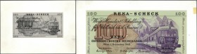 Austria: Design Study of a designer from the Austrian States Printing Works for a 100 Schilling 1968 REKA Cheque that was not issued later. The set co...