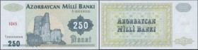 Azerbaijan: 250 Manat ND(1992) Specimen P. 13s, zero serial numbers in condition: UNC.
