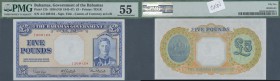 Bahamas: 5 Pounds ND(1945-47) P. 12b, PMG graded 55 aUNC.