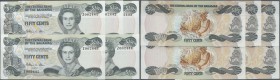 Bahamas: set of 5 pcs CONSECUTIVE REPLACEMENT notes of 50 Cents L.1974 P. 42* with prefix ”Z”, all in condition: UNC. (5 pcs)
