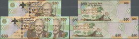 Bahamas: set of 3 CONSECUTIVE notes of 50 Dollars 2006 P. 75, all in condition: UNC. (3 pcs)