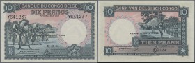 Belgian Congo: 10 Francs 1944, P.14D in UNC condition