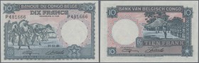 Belgian Congo: 10 Francs 1948, P.14E in UNC condition