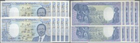 Cameroon: set of 10 pcs 1000 France 1989 P. 26, mostly CONSECUTIVE numbers from #528852-#528858 and #528861-#528863, some with light dint in paper, no...