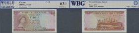 Ceylon: 2 Rupees 1952 P. 50, WBG graded 63 Choice UNC TOP.