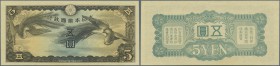China: 5 Yen ND(1940) Japanese Imperial Government P. 17r/p, remainder or proof without seal and serial number, in condition: UNC.