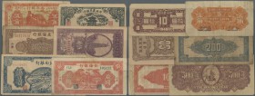China: very nice set with 6 regional and local issues comprising Bank of Bai Hai 10 Yuan 1944 and 200 Yuan 1945, Bank of Chinan 500 Yuan 1945, 10 Yuan...