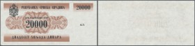 Croatia: Serbian Republic Krajina 20.000 Dinara ND(1991), P.RA2 (not issued), rare banknote in perfect UNC condition