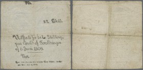 Denmark: 12 Skilling 1809 P. A41, used with several folds, light stain in paper, center hole, condition: F.