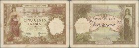 Djibouti: Banque de l'Indo-Chine 500 Francs March 8th 1938, P.9b, still great condition for the large size of the note with a few pinholes at left, so...