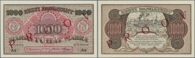Estonia: 1000 Marka ND(1922) Specimen Proof P. 59sp, front and back seperately printed with specimen serial number and PROOV overprint, condition: UNC...