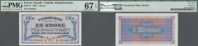Faeroe Islands: 1 Krone 1940, P.9 in perfect UNC condition, PMG graded 67 Superb Gem Unc EPQ