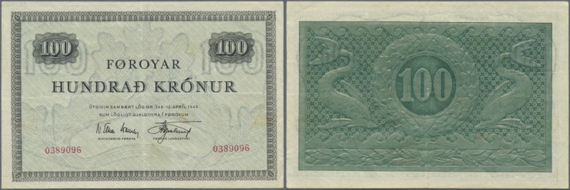 Faeroe Islands: Faeroe Islands Government 100 Kronur L. 12.04.1949 (1952-1963) w...
