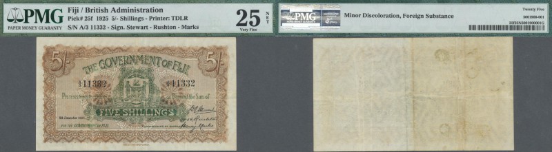 Fiji: The Government of Fiji 5 Shillings 1925, P.25f, highly rare note with some...