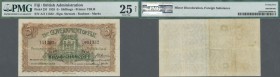 Fiji: The Government of Fiji 5 Shillings 1925, P.25f, highly rare note with some folds, stains and minor discoloration. PMG graded 25 Very Fine NET
