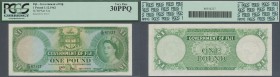 Fiji: 1 Pound December 1st 1962, P.53e, very nice condition with a few folds and creases in the paper and some minor spots, PCGS graded 30 Very Fine P...