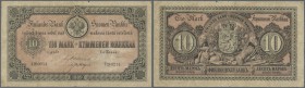 Finland: 10 Markkaa 1889 P. A51, used with several folds and creases a minor missing part at upper border, two border tears at left of which the large...