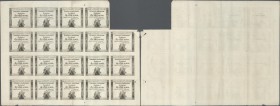 France: 10 Sous Domaines Nationaux 1792 uncut sheet with 19 pcs., P.A53, very nice condition with still crisp paper, several folds and a few minor spo...